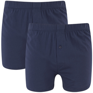 Wolsey Men's Twin Pack Jersey Boxer Shorts Navy