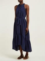 Thumbnail for your product : Heidi Klein Frill Silk Midi Dress - Navy