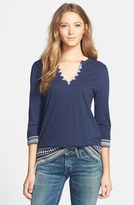Thumbnail for your product : Lucky Brand Embroidered Cotton Jersey Tunic