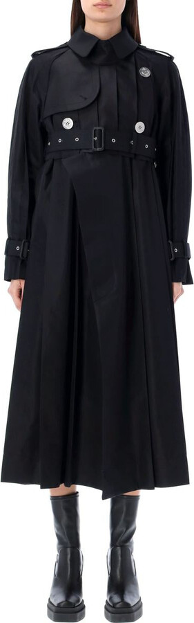 Sacai Pleated trench coat ShopStyle