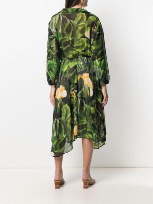 Liu Jo Tropical-Print Midi Dress
