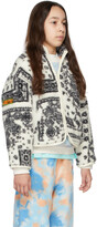 Thumbnail for your product : Luckytry Kids White Fleece Paisley Dumbled Jacket