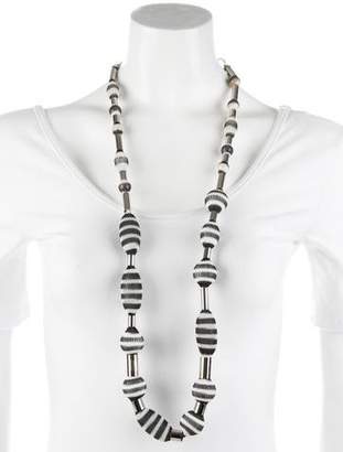 Missoni Fabric Wrapped Beaded Necklace