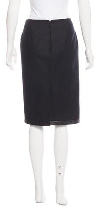 Tom Ford Wool Leather-Trimmed Skirt