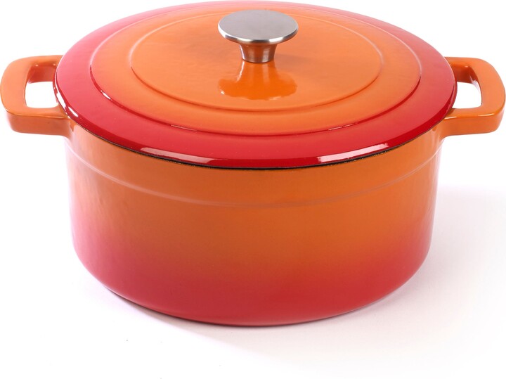 Dunelm Cast Iron Round Casserole Dish Orange ShopStyle