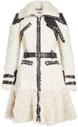 Alexander McQueen Shearling Coat with Leather