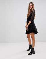 Thumbnail for your product : Wal G Lace Wrap Front Skater Dress