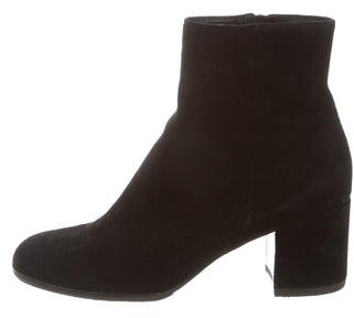 Gianvito Rossi Suede Round-Toe Booties