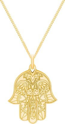 Cartergore Small Gold Hamsa Hand Pendant Necklace