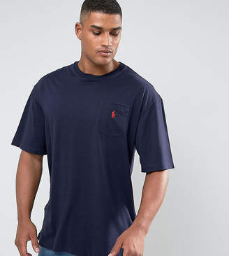 Polo Ralph Lauren Big & Tall Player Logo Crew Neck T-Shirt In Navy