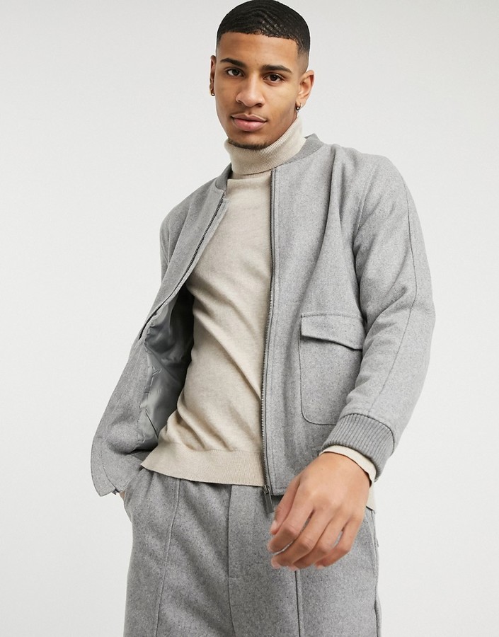 NATIVE YOUTH luther bomber jacket in gray ShopStyle Outerwear