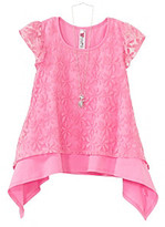Thumbnail for your product : Beautees Girls' 7-16 Flutter Sleeve Burnout Sharkbite Top