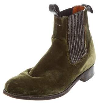Penelope Chilvers Velvet Round-Toe Ankle Boots