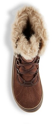 Sorel Tivoli II Faux Fur-Trim Suede Leather Lace-Up Boots