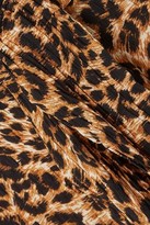 Thumbnail for your product : Nanushka Luma Belted Leopard-print Plisse-jersey Straight-leg Pants