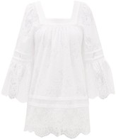 Thumbnail for your product : Self-Portrait Backless Lace-trimmed Voile Tunic Dress - White