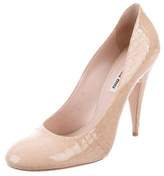 Thumbnail for your product : Miu Miu Embossed Round-Toe Pumps