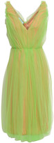 Thumbnail for your product : Prada Gathered Layered Neon Tulle And Scuba Dress