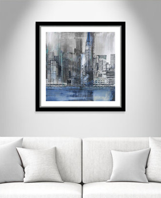 Ebern Designs Eaubonne 'Empire State' Framed Acrylic Painting Print