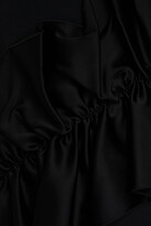 Thumbnail for your product : Christopher Kane Asymmetric satin-paneled ruffled crepe midi dress