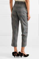 Thumbnail for your product : Self-Portrait Lexi Ruffled Prince Of Wales Checked Woven Straight-leg Pants - Gray