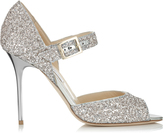 Thumbnail for your product : Jimmy Choo Lace Lychee Glitter Fabric Peep Toe Pumps