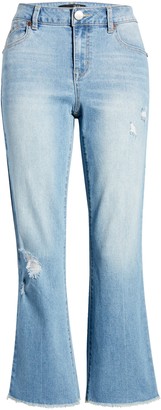 1822 Denim Re:Denim Distressed High Waist Crop Bootcut Jeans