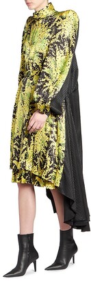 Balenciaga Double Pleated Silk Midi Dress
