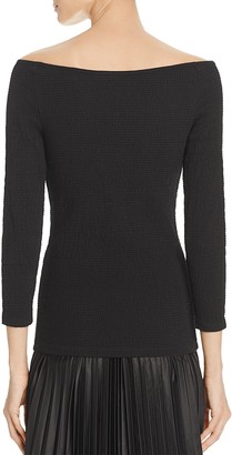 Theory Ennalyn Smocked Off-the-Shoulder Top