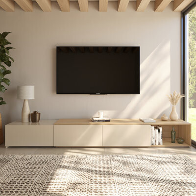 Latitude Run Arlo Extendable Tv Console In Ivory