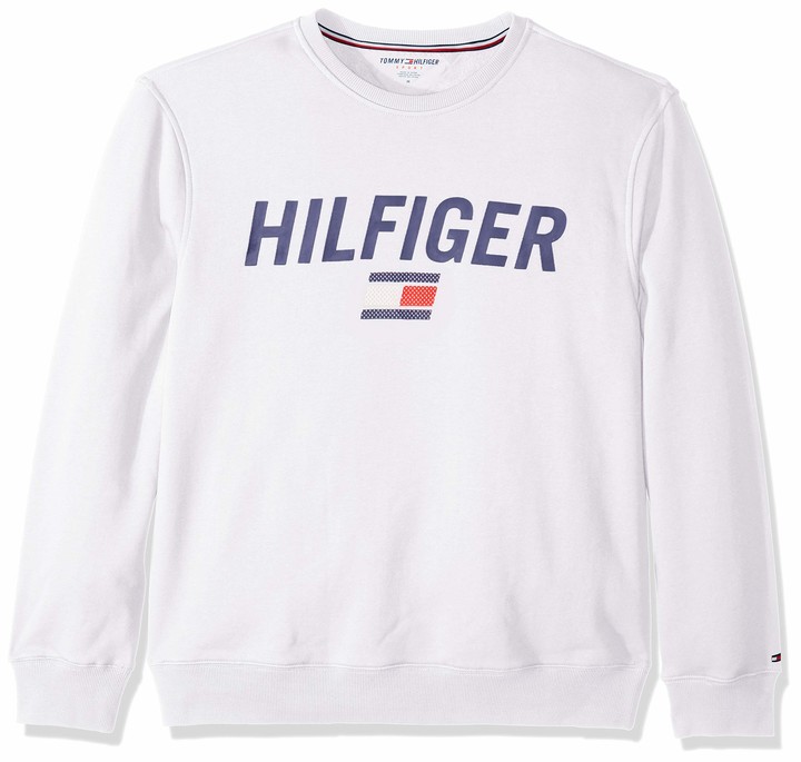 tommy hilfiger white crew neck sweatshirt