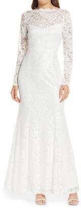 Lulus Farida Lace Long Sleeve Trumpet Gown