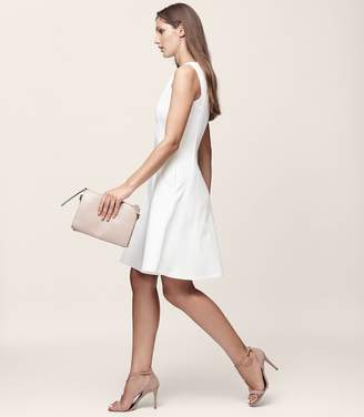 Reiss Cara Textured Fit And Flare Dress