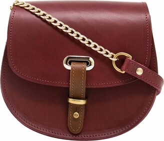 Michael Kors - Red Textured Leather Crossbody w/ Gold Chain Strap – Current  Boutique