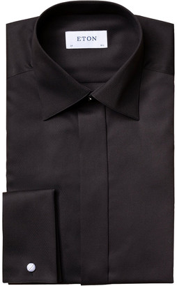 Eton Men's Contemporary-Fit Satin Dobby Formal Dress Shirt