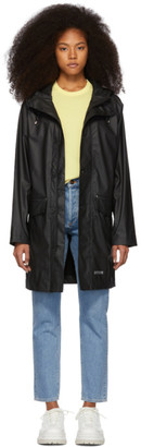 Stutterheim Black Ekeby Lightweight Long Raincoat