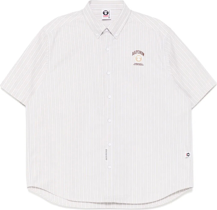 AAPE BY *A BATHING APE® AAPENOW moonface-logo striped shirt