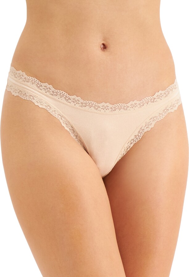 Jenni Women's Lace-Trim Thong, Created for Macy's - ShopStyle