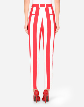 Dolce & Gabbana Striped high-waisted cady pants