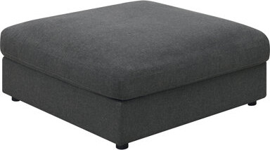 Hokku Designs Duncan Charcoal Square Upholstered Ottoman (Only Including Ottoman)