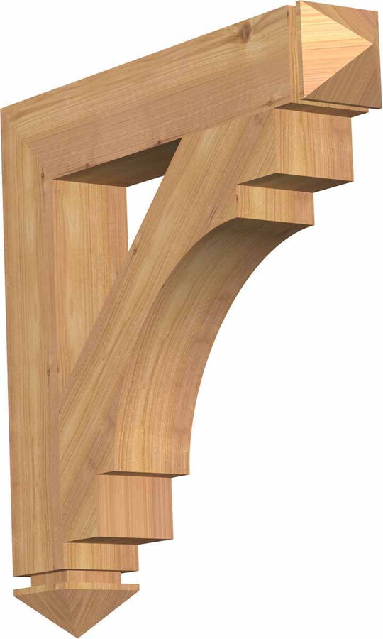 Ekena Millwork 5 1/2"W x 30"D x 38"H Merced Traditional Smooth Bracket, Western Red Cedar