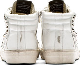 Thumbnail for your product : Golden Goose White Leather Studded Slide Sneakers