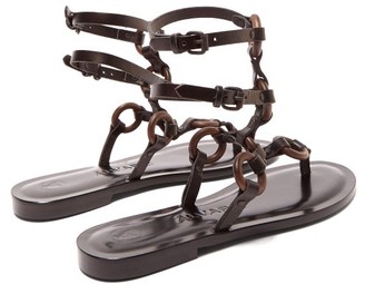 Álvaro González Andorra Leather Gladiator Sandals - Black