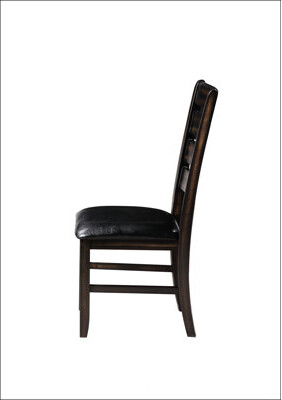 Lark Manor Black Synthetic Leather And Espresso Finish Side Chair