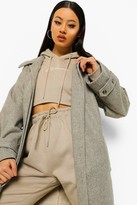 Thumbnail for your product : boohoo Collar Button Down Wool Look Coat