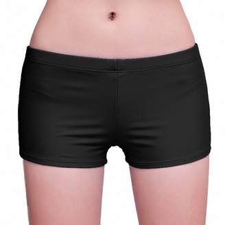 Foclassy Women's Wide Waistband Swimsuit Bottom Mini Shorts