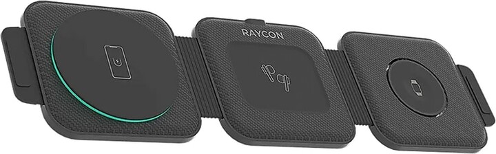 Raycon The Magic Pad Pro 3-in-1 Magnetic Wireless Charging Station, Black (RAPWIR300-23E-BLA)