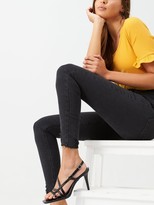 Thumbnail for your product : Very Charley High Waisted Destroyed Hem Skinny Jean - Washed Black