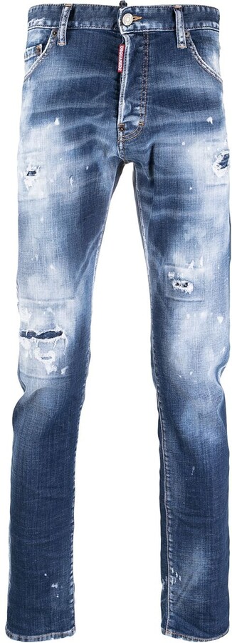 DSQUARED2 Bleach-Wash Mid-Rise Skinny Jeans - ShopStyle