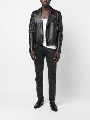 Balmain Zip-Up Leather Jacket